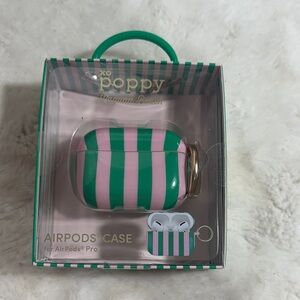 Xo poppy AirPods case for AirPods Pro Laguna beach pink and green stripes